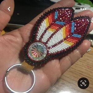 Flat Beaded Keychain